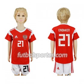 Camisetas Rusia Erokhin 21 Niño Primera Equipacion Mundial 2018